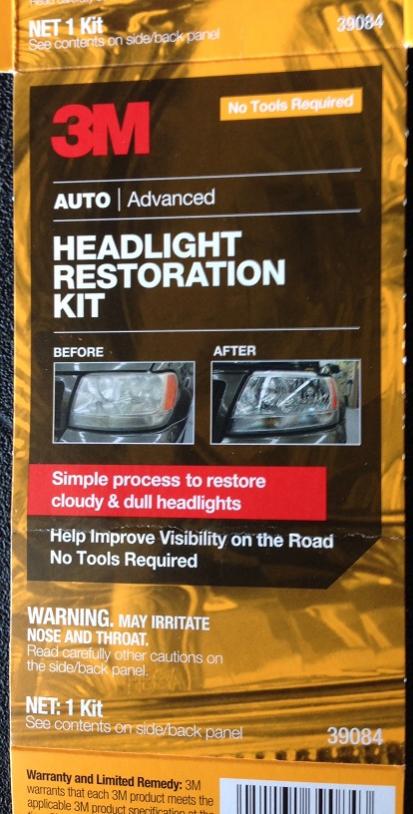 3M Headlight Restoration Kit, Simple Process to Restore Cloudy & Dull  Headlights, Hand Application, 1 Kit (39084)